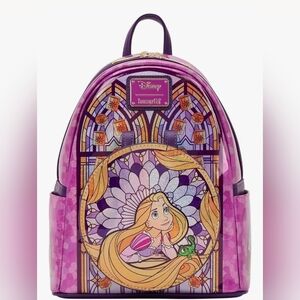 Loungefly Disney Stained Glass: Rapunzel Mini Backpack NWT